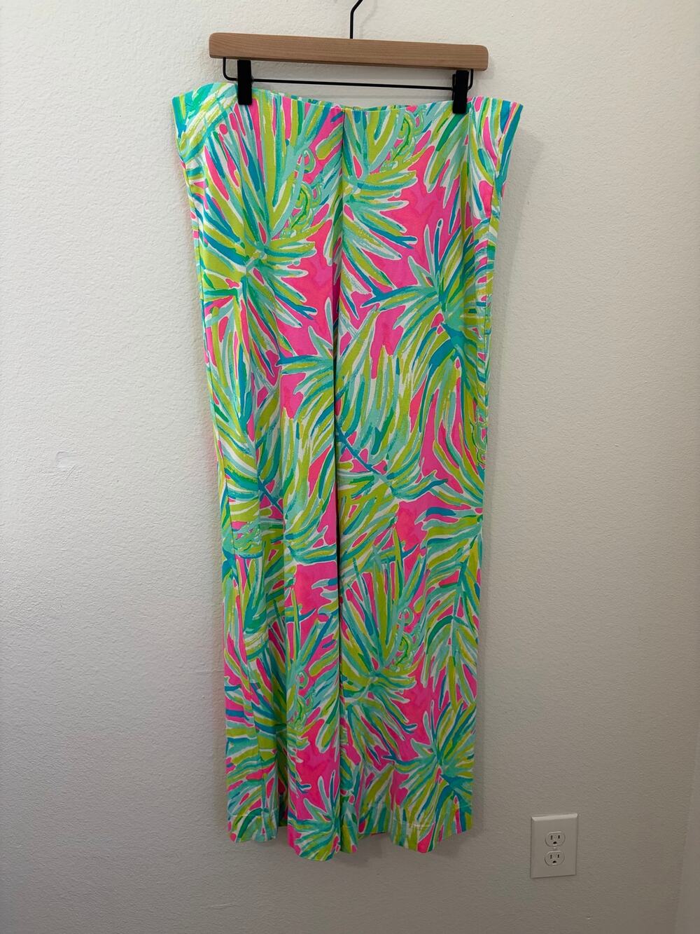 Lilly Pulitzer Size XL Georgia May Palazzo Pants Wide Leg Tropical Vaca Resort
